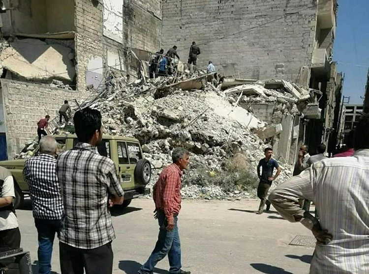 وقوع مبنى حلب